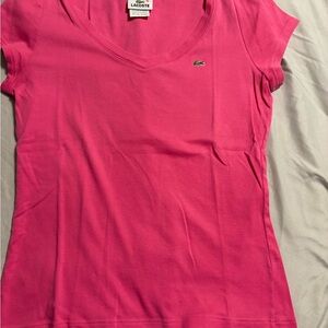Lacoste Women's Vivid Pink Short Sleeve Tee